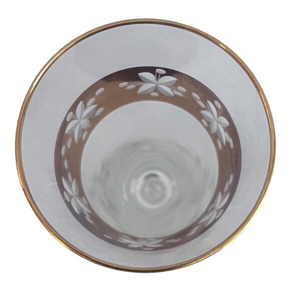 Hand Made Czech Bohemian Clear Crystal Gold Gilded Champagne Flute Glasses 7.5" - Picture 3 of 6